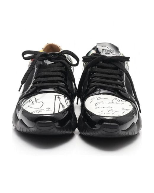Fendi Black Low-Top Sports Shoes Made Of Color-Matching Fabric for men