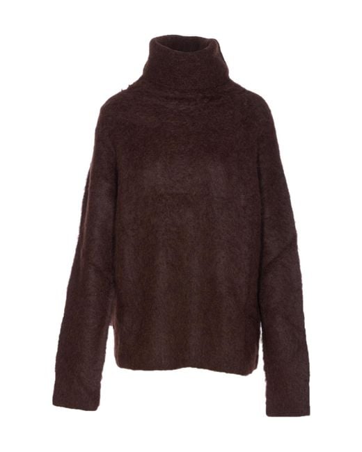Uma Wang Brown Dark High Neck Sweater