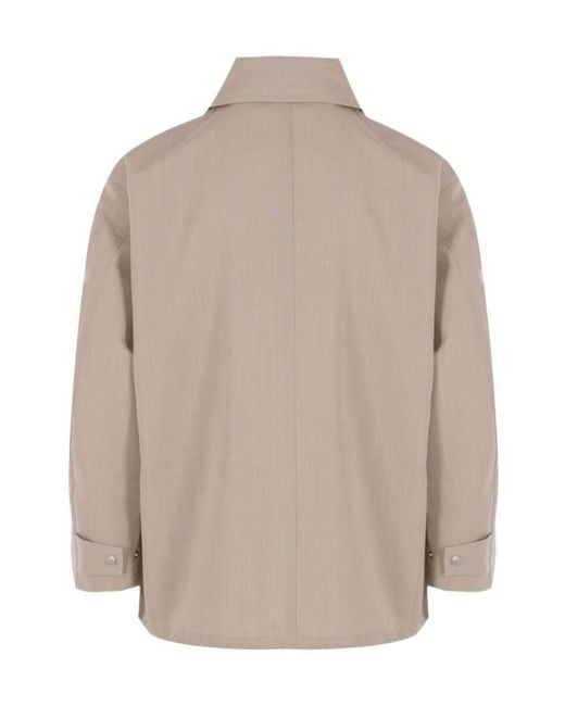 Auralee Brown Wool Collar Casual Jacket for men