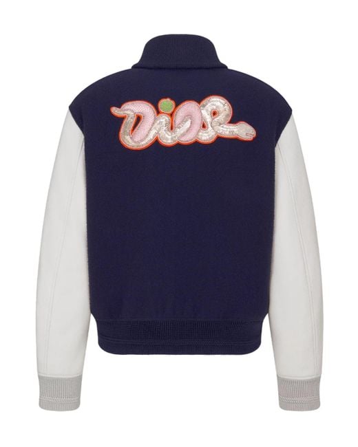 Dior And Kaws Varsity Jacket in Blue for Men | Lyst