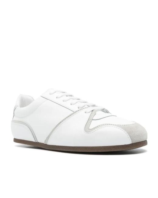 Moschino White Logo-Embossed Lace-Up Sneakers for men