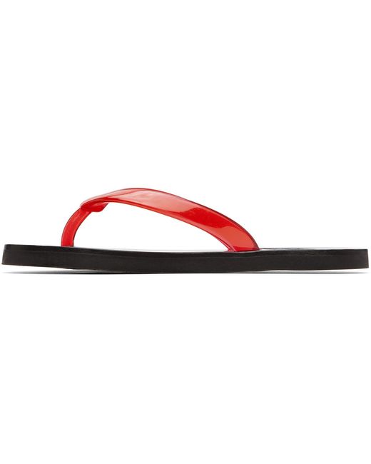 Ancient Greek Sandals Red Thong Flip-Flops Slides