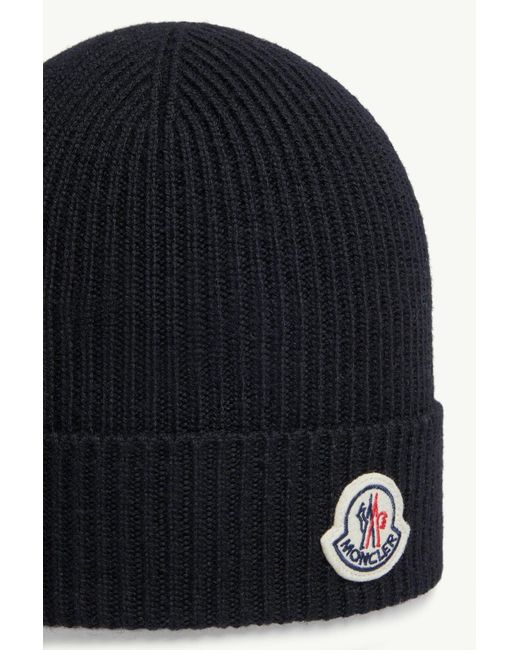 Moncler Blue Wool Beanie for men