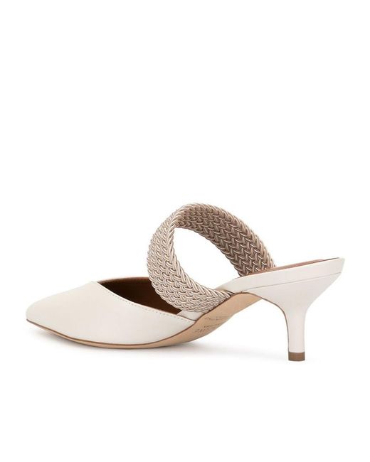 Malone Souliers White Open-Heel Muller Shoes