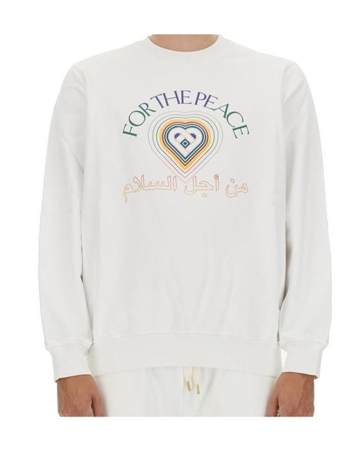 Casablanca White For The Peace Gradient Effect Sweatshirt for men