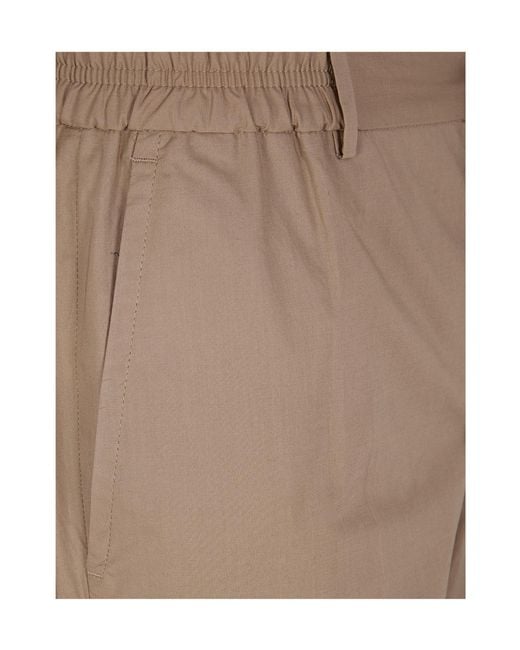 Incotex Brown Elasticated Trousers for men