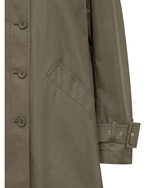 Herno Green Long Sleeved Buttoned Trench Coat