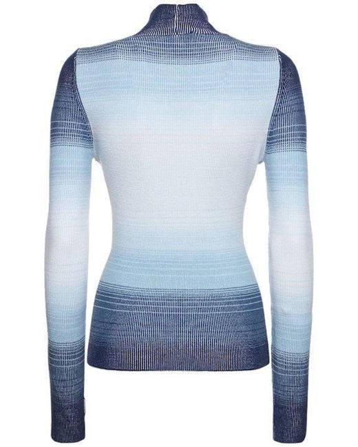 CORDOVA Blue High-Neck Long-Sleeved Knitwear