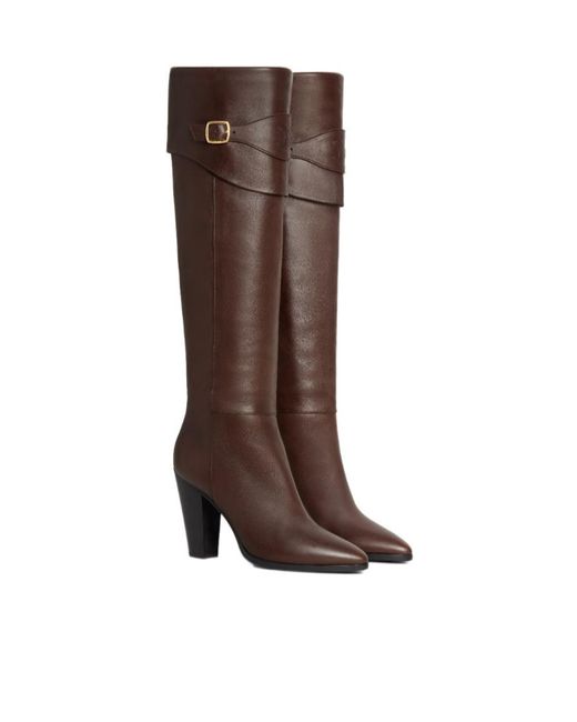 Céline Brown Riding Boot With Triomphe Wiltern