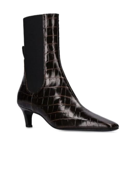 Totême  Black Logo Embossed Booties