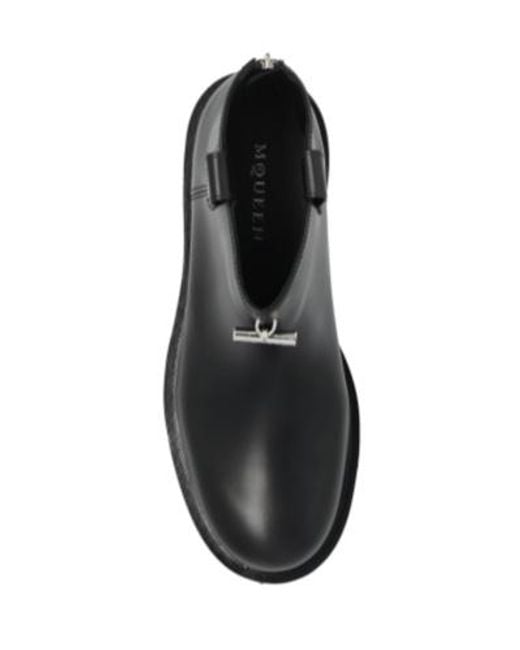 McQueen Black Ankle Boots for men