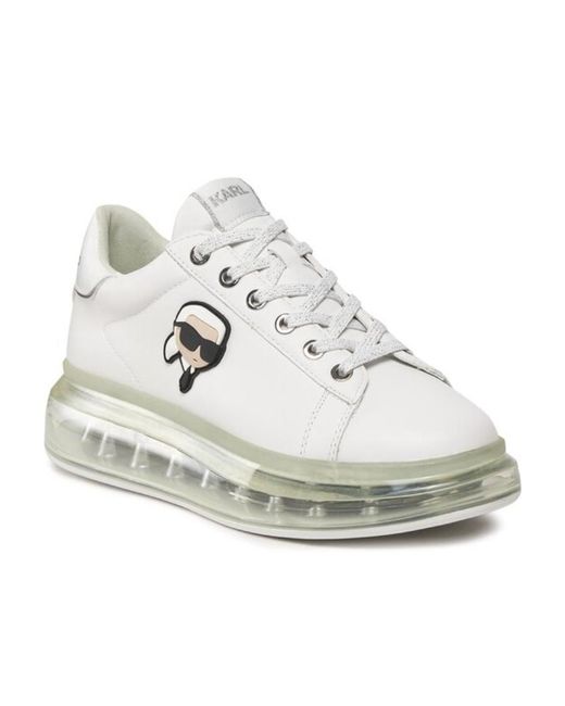 Karl Lagerfeld White Lace-Up Sneakers