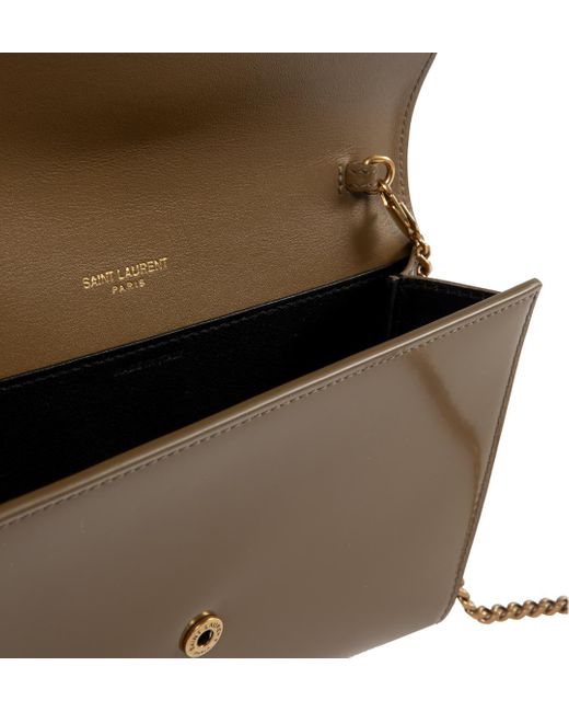 Saint Laurent Multicolor Uptown Chain Logo Plaque Wallet