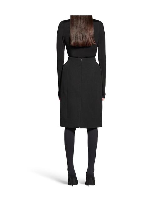 Balenciaga Black Hourglass Midi Skirt