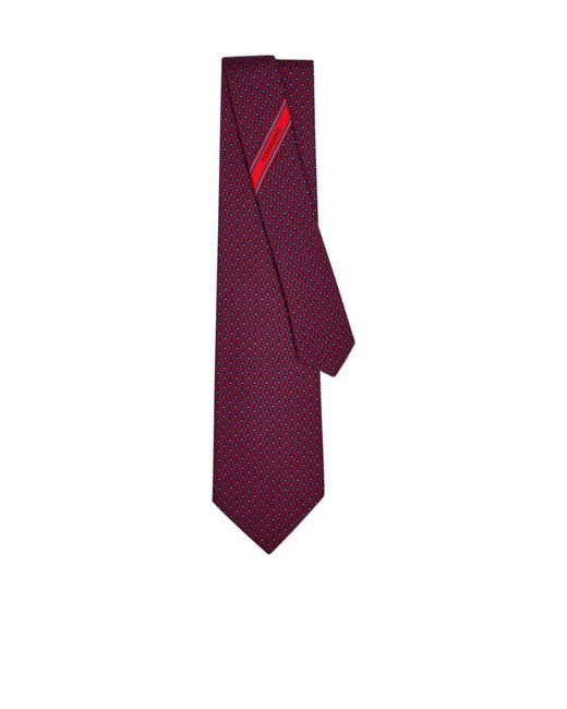 Ferragamo Purple Gancini Print Silk Tie for men