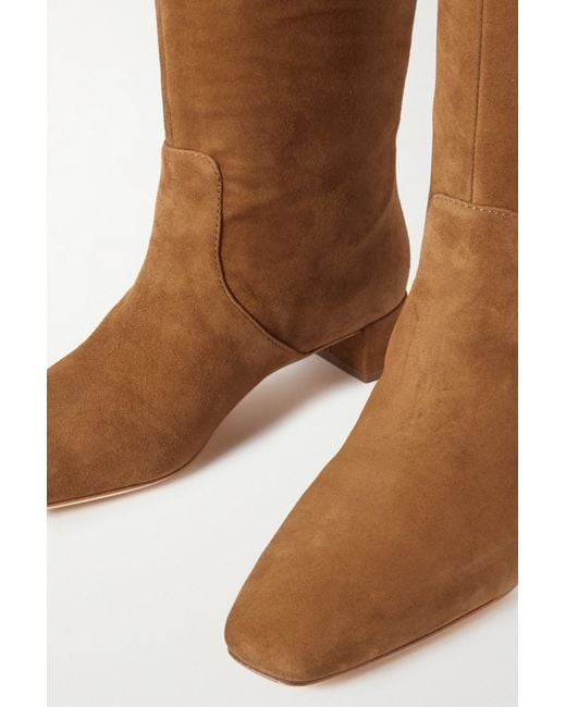 Loeffler Randall Brown Solid Color Suede Knee Boots