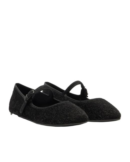 Casadei Black C-Chain Strap Ballet Flats
