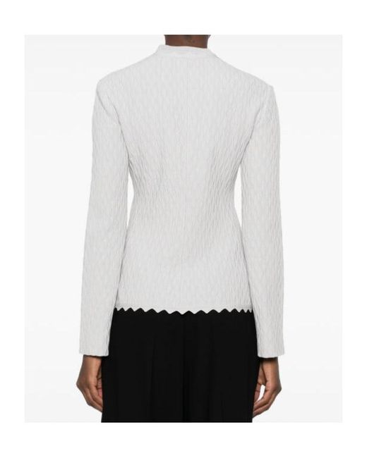 Emporio Armani White Long-Sleeved Casual Jacket