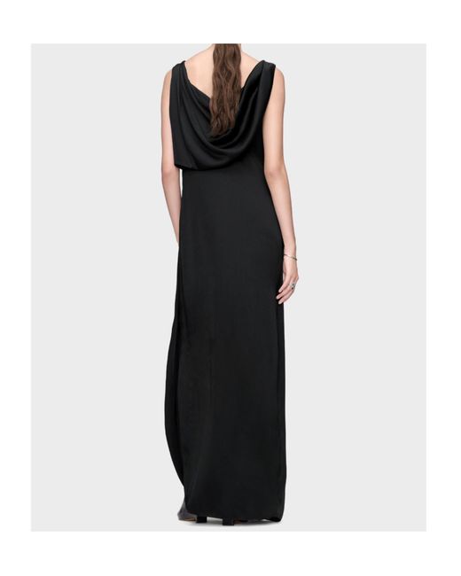 Maison Margiela Black Draped Split Maxi Dress