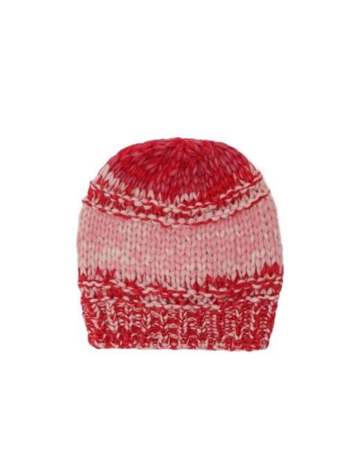 Roberto Collina Red Chunky Knit Hat