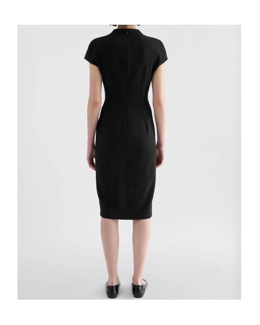 Jil Sander Black Keyhole Neck Midi Dress
