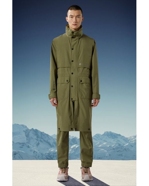 Moncler Green Grenoble High Neck Long Parka for men