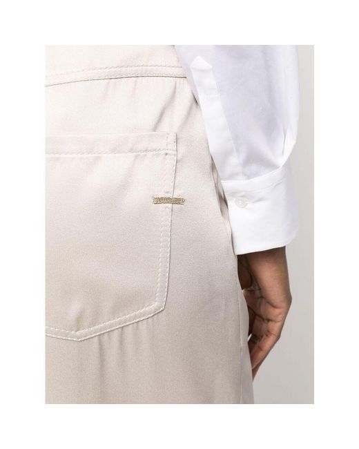 Brunello Cucinelli White High-Waisted Wide-Leg Trousers