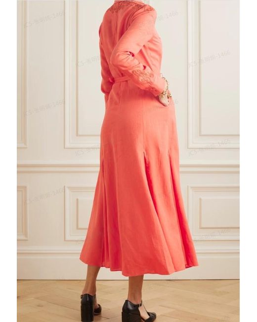 Gabriela Hearst Red Long-Sleeved Dress