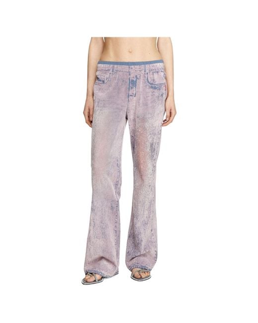 DIESEL Purple P-Nerv Wide-Leg Trousers