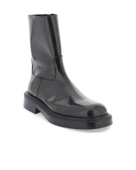 Ferragamo Black Ferragamo Formia Round-Toe Ankle Boots for men