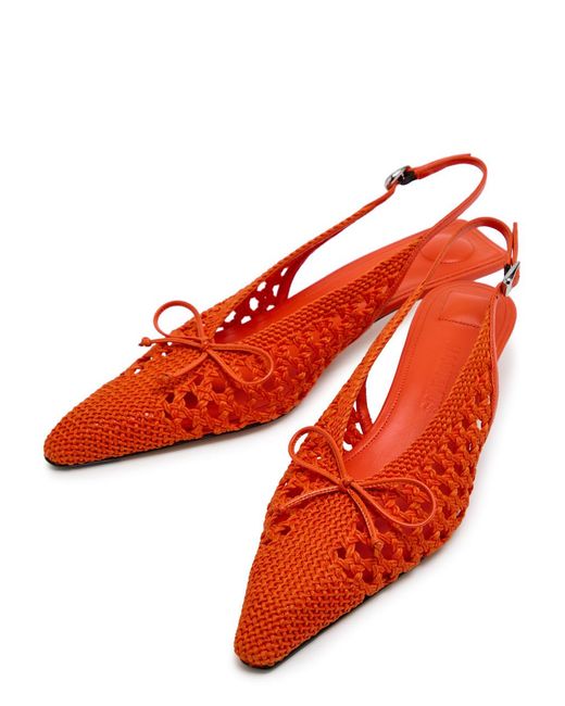 Jacquemus Red Les Slingbacks Cubisto 35 Leather Slingback Pumps