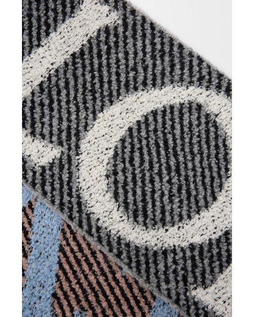 Loewe White Logo Jacquard Fringed Edge Scarf