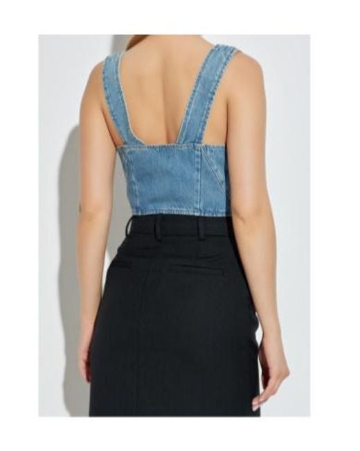 IRO Blue V-Neck Denim Top
