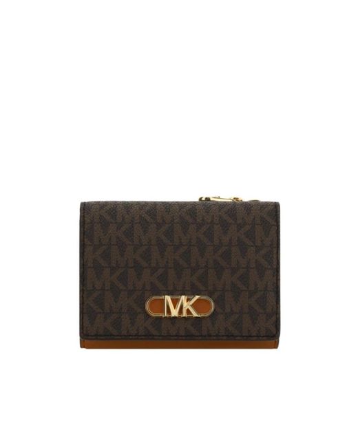 MICHAEL Michael Kors Black Monogram Logo Plaque Wallet