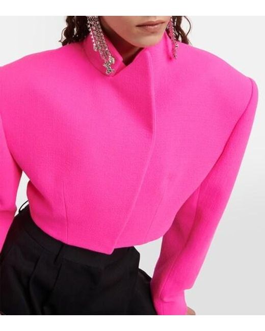 Alexandre Vauthier Pink Cropped Wool Jacket