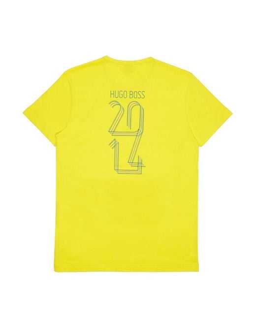 Boss Yellow T-Shirt With Round Neck And Short Sleeves for men