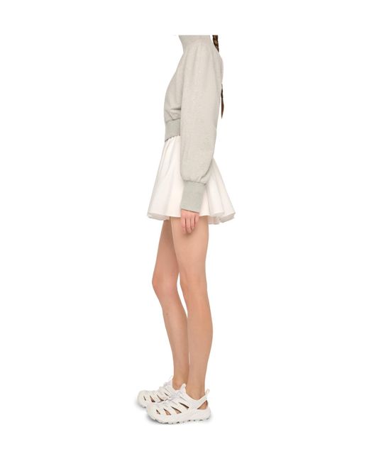 Norma Kamali White Oversized Turtle Bomber Jacket