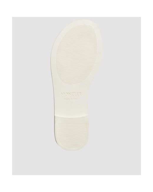 Moncler White Logo Plaque Mon Slides