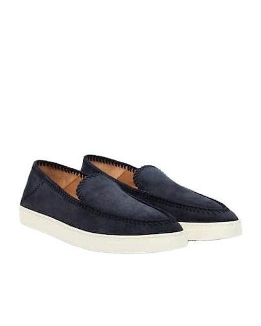 Giorgio Armani Blue Solid Color Suede Sandals for men
