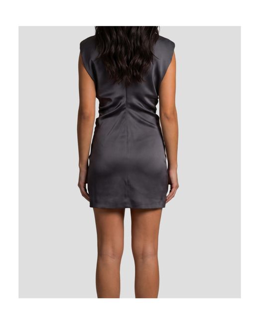 FEDERICA TOSI Blue Sleeveless Short Satin Dress
