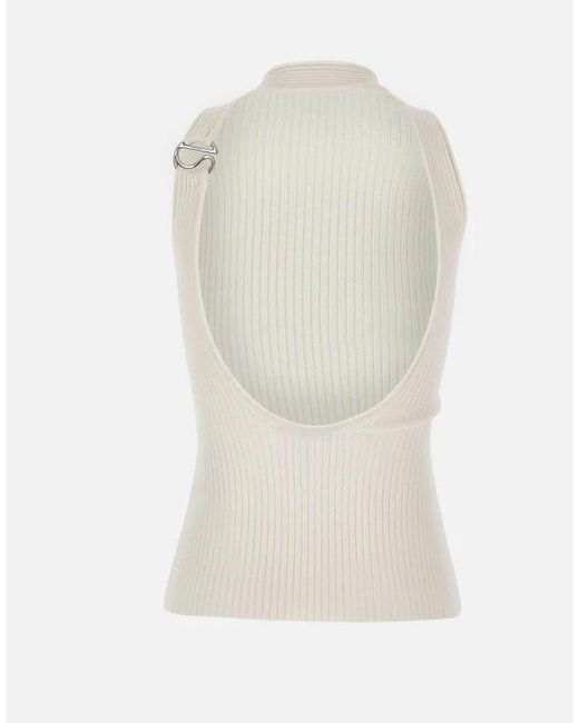 Coperni White C-Logo Knit Top
