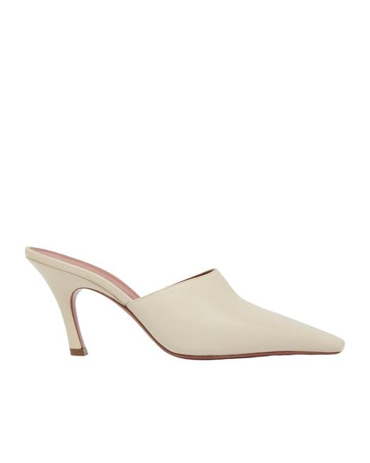 AMINA MUADDI White Jamie Mule 80 High-Heeled Sandals