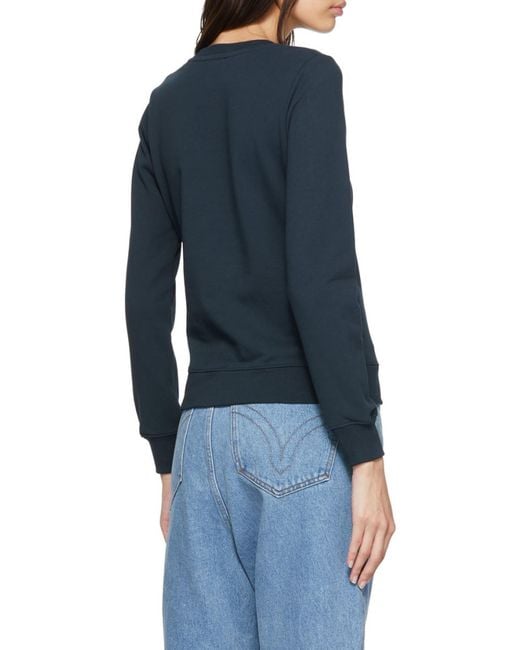 A.P.C. Blue Logo-Print Crewneck Sweater