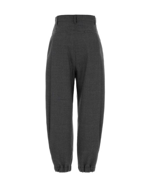 Moschino Gray Wide-Leg Casual Trousers