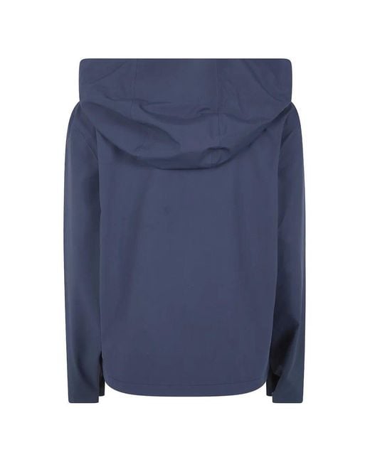 Rains Blue Hooded Zip-Up Jacket