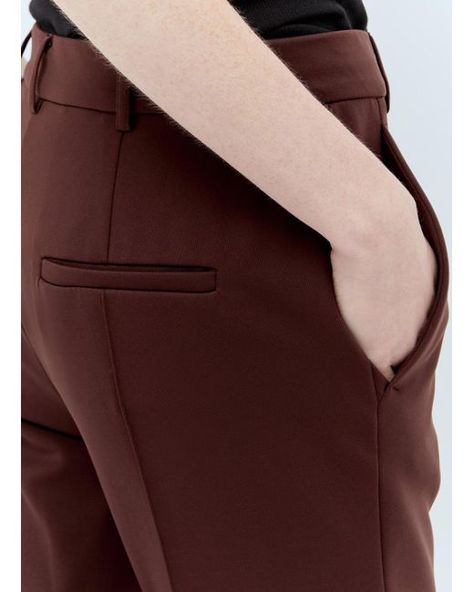 Sportmax Red High Waist Straight Leg Trousers