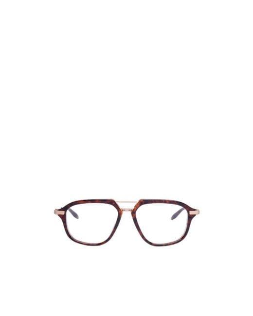Akoni White Tortoiseshell-Effect Geometric-Frame Glasses for men