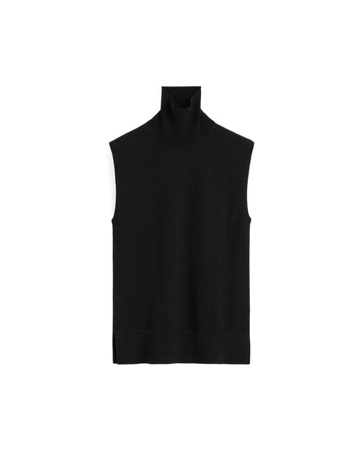 Totême Black Totême Fine Turtleneck Sleeveless Jumper