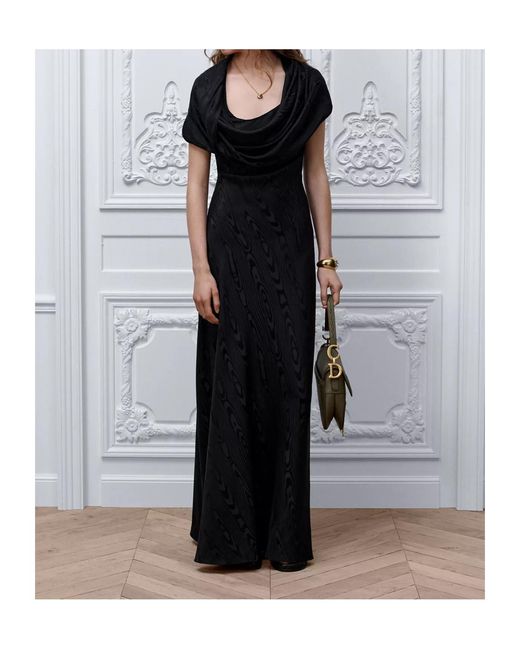 Dior Black Long Draped Dress