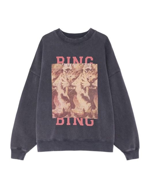 Anine Bing Blue Miles Sweatshirt Tiger Bing